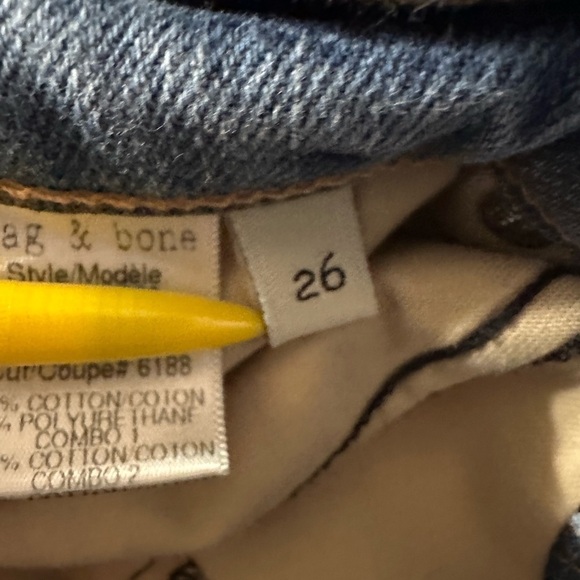 Rag & Bone Racer Relay Denim‎ Jeans Size 26 Blue White Stripes Skinny Low Rise - Picture 3 of 8